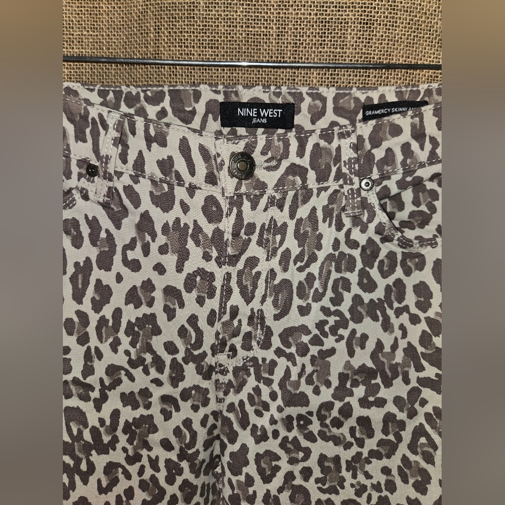 Women's Nine West Gramercy Skinny Ankle Animal Print Skinny Pants Size 8 - Picture 8 of 12